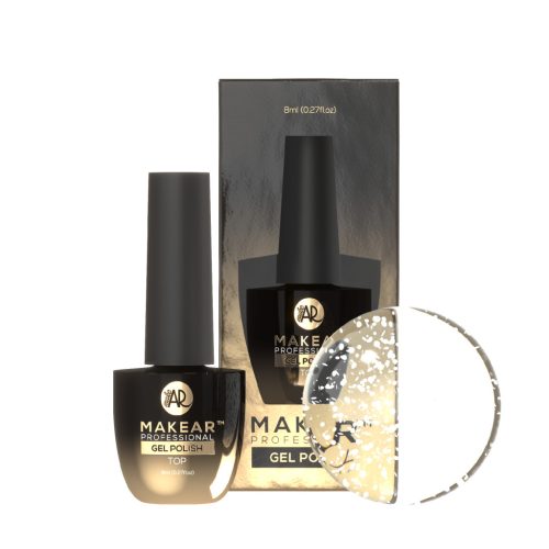 MAKEAR No Wipe Top - Dots White 8ml Fixálásmentes, rugalmas, pöttyös fényzselé
