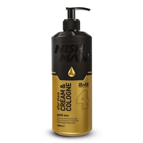 Nish Man After Shave Cream & Cologne 2in1 400ml – 4- Gold One