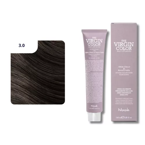 Nook Virgin Color ammóniamantes hajfesték 100ml 3.0 sötét gesztenye 