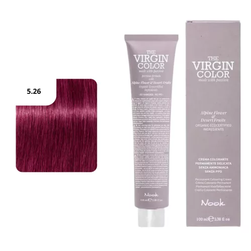 Nook Virgin Color ammóniamantes hajfesték 100ml 5.26 világos gesztenye viola vörös