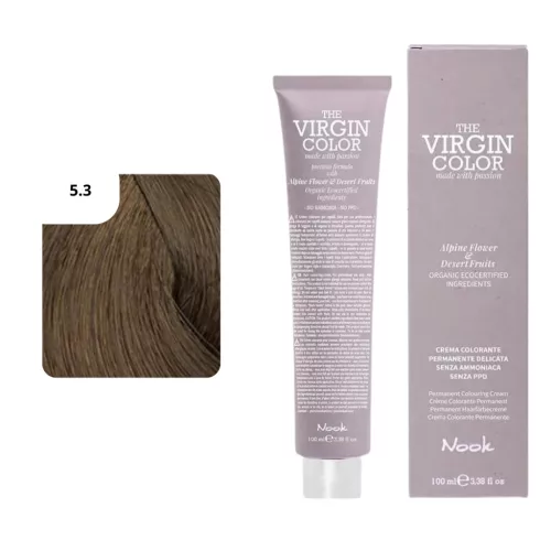 Nook Virgin Color ammóniamantes hajfesték 100ml 5.3 világos barna arany
