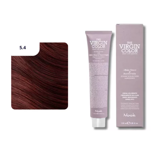 Nook Virgin Color ammóniamantes hajfesték 100ml 5.4 világos gesztenye réz