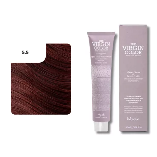 Nook Virgin Color ammóniamantes hajfesték 100ml 5.5 világos gesztenye mahagóni