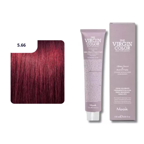Nook Virgin Color ammóniamantes hajfesték 100ml 5.66 világos gesztenye intenzív vörös