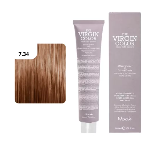 Nook Virgin Color ammóniamantes hajfesték 100ml 7.34 szőke arany réz
