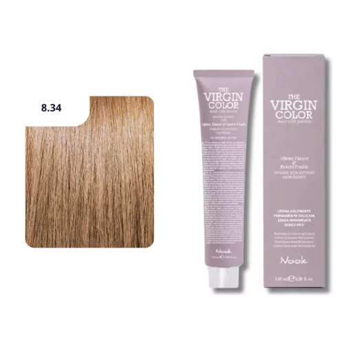 Nook Virgin Color ammóniamantes hajfesték 100ml 8.34 világos szőke arany réz