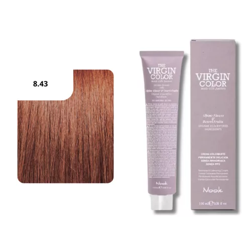 Nook Virgin Color ammóniamantes hajfesték 100ml 8.43 világos szőke réz arany