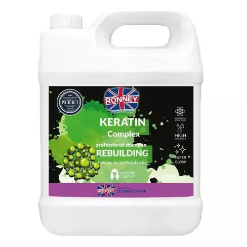 RONNEY Sampon Rebuilding-Törékeny,vékonyszálú hajra,Keratin Komplexel 5000ml