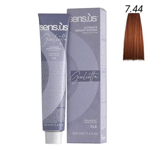 Sensus Giulietta Hajfesték 100ml 7.44 középszőke intenzív réz 
