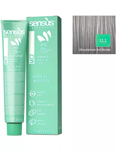Sensus MC2 Tartós Ammóniamentes Hajfesték 100 ml 11.1  Hamvas ultra platina szőke