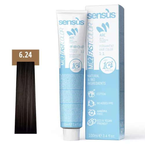 Sensus MC2 Tartós Ammóniamentes Hajfesték 100 ml 6.24 Bézs réz sötét szőke