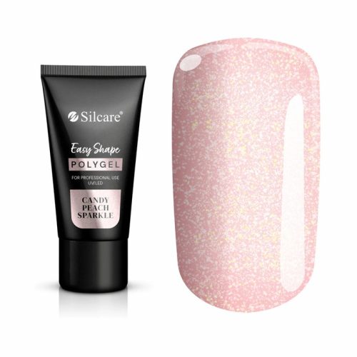 Silcare Easy Shape Poly Gel 30g - Candy Peach Sparkle