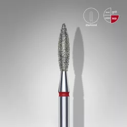   Staleks Diamond köröm csiszolófej bit flame red EXPERT head diameter 2,3 mm / working part 10 mm FA10R023/10