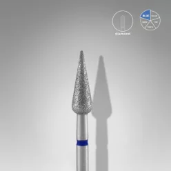   Staleks Diamond köröm csiszolófej bit pointed pear blue EXPERT head diameter 4 mm / working part 12 mm FA100B040/12