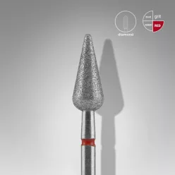   Staleks Diamond köröm csiszolófej bit pointed pear red EXPERT head diameter 5 mm / working part 12 mm FA100R050/12 