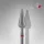 Staleks Diamond köröm csiszolófej bit pointed pear red EXPERT head diameter 5 mm / working part 12 mm FA100R050/12 