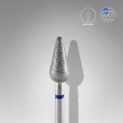 Staleks Diamond köröm csiszolófej bit rounded pear blue EXPERT head diameter 5 mm / working part 12 mm FA101B050/12