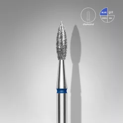   Staleks Diamond köröm csiszolófej bit pointed flame blue EXPERT head diameter 2,3 mm / working part 8 mm FA11B023/8