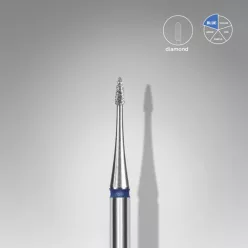   Staleks Diamond körörm csiszolófej bit flame mini blue EXPERT head diameter 1 mm / working part 3 mm FA12B010/3
