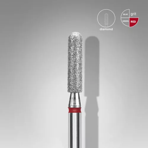 Staleks Diamond köröm csiszolófej bit rounded cylinder red EXPERT head diameter 2,5 mm / working part 10 mm FA30R025/10