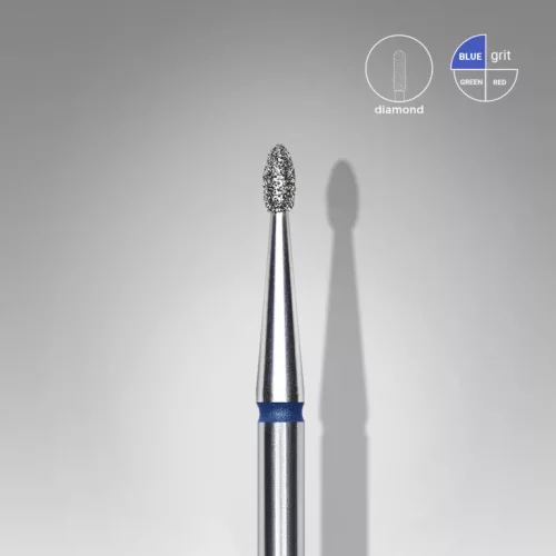 Staleks Diamond köröm csiszolófej bit rounded bud blue EXPERT head diameter 1,6 mm / working part 3,4 mm FA50B016/3.4