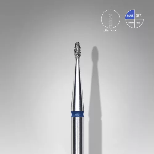 Staleks Diamond köröm csiszolófej bit rounded bud blue EXPERT head diameter 1,2 mm / working part 3 mm FA50B012/3