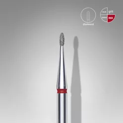   Staleks Diamond köröm csiszolófej bit rounded bud red EXPERT head diameter 1,2 mm / working part 3 mm FA50R012/3
