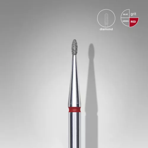 Staleks Diamond köröm csiszolófej bit rounded bud red EXPERT head diameter 1,2 mm / working part 3 mm FA50R012/3