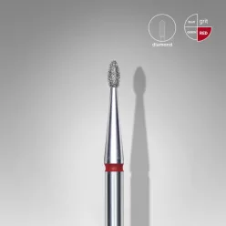   Staleks Diamond köröm csiszolófej bit rounded bud red EXPERT head diameter 1,6 mm / working part 3,4 mm FA50R016/3.4