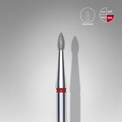   Staleks Diamond köröm csiszolófej bit pointed bud red EXPERT head diameter 1,8 mm / working part 4 mm FA60R018/4