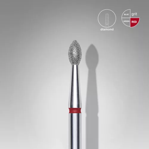 Staleks  Diamond köröm csiszolófej bit pointed bud red EXPERT head diameter 2,5 mm / working part 4,5 mm FA60R025/4.5