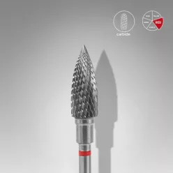   Staleks Carbide Köröm csiszolófej bit flame red EXPERT head diameter 5 mm / working part 13,5 mm FT10R050/13.5