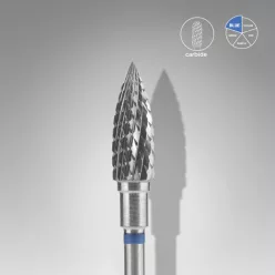   Staleks Carbide köröm csiszolófej bit flame blue EXPERT head diameter 5 mm / working part 13,5 mm  FT10B050/13.5