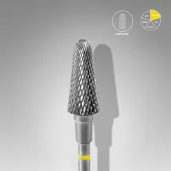   Staleks Carbide köröm csiszolófej bit frustum yellow EXPERT head diameter 6 mm / working part 14 mm FT70Y060/14