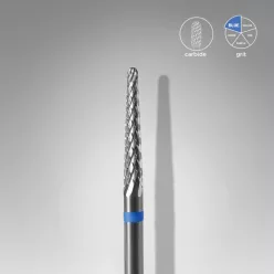   Staleks Carbide köröm csiszolófej bit cone blue EXPERT head diameter 2,3 mm / working part 14 mm FT71B023/14