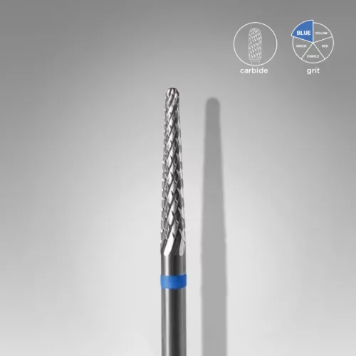 Staleks Carbide köröm csiszolófej bit cone blue EXPERT head diameter 2,3 mm / working part 14 mm FT71B023/14