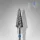 Staleks Carbide köröm csiszolófej bit cone blue EXPERT head diameter 6 mm / working part 14 mm FT71B060/14