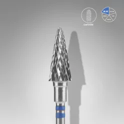   Staleks Carbide köröm csiszolófej bit for left-handed users cone blue EXPERT head diameter 6 mm / working part 14 mm FT73B060/14