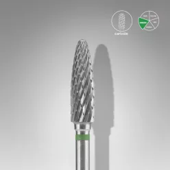  Staleks Carbide köröm csiszolófej bit corn green EXPERT head diameter 4 mm / working part 14 mm FT90G040/14