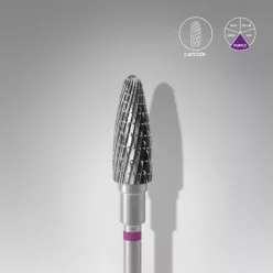   Staleks Carbide köröm csiszolófej bit corn purple EXPERT head diameter 5 mm / working part 13 mm FT90V050/13