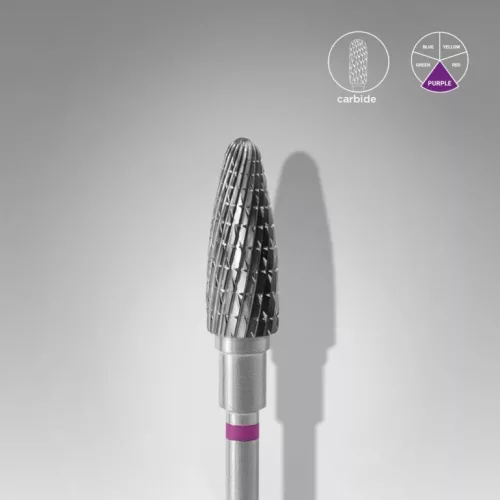 Staleks Carbide köröm csiszolófej bit corn purple EXPERT head diameter 5 mm / working part 13 mm FT90V050/13