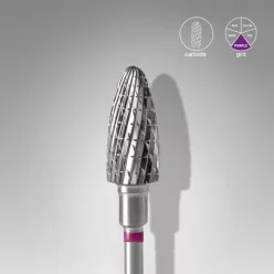   Staleks Carbide köröm csiszolófej bit corn purple EXPERT head diameter 6 mm / working part 14 mm FT90V060/14