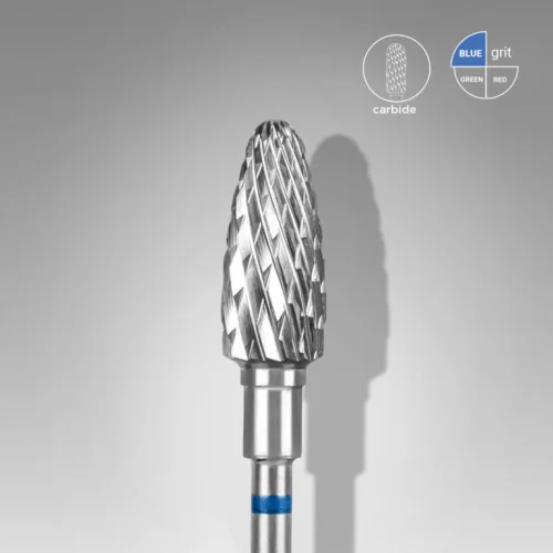 Staleks Carbide köröm csiszolófej bit corn blue EXPERT head diameter 6 mm / working part 14 mm FT90B060/14