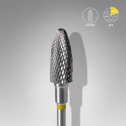   Staleks Carbide köröm csiszolófej bit corn yellow EXPERT head diameter 6 mm / working part 14 mm FT90Y060/14