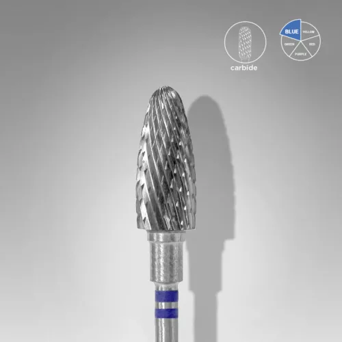 Staleks Carbide köröm csiszolófej bit balkezeseknek corn blue EXPERT head diameter 6 mm / working part 14 mm FT91B060/14