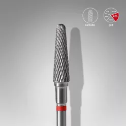   Staleks Carbide köröm csiszolófej bit frustum red EXPERT head diameter 4 mm / working part 13 mm FT70R040/13