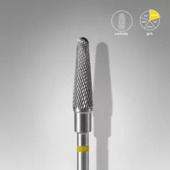   Staleks Carbide köröm csiszolófej bit frustum yellow EXPERT head diameter 4 mm / working part 13 mm FT70Y040/13