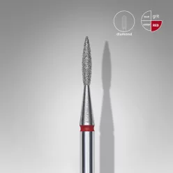   Staleks Diamond köröm csiszolófej bit pointed flame red EXPERT head diameter 1,6 mm / working part 8 mm FA11R016/8 