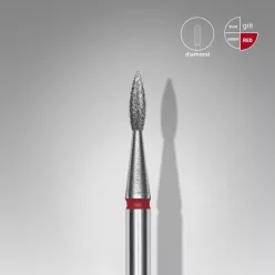   Staleks Diamond köröm csiszolófej bit pointed flame red EXPERT head diameter 1,8 mm / working part 8 mm FA11R018/8