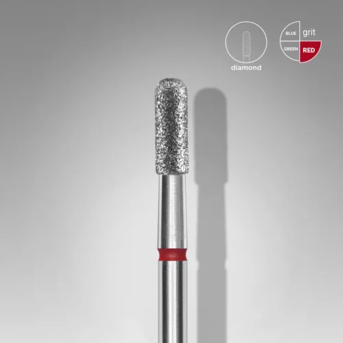 Staleks  Diamond köröm csiszolófej bit rounded cylinder red EXPERT head diameter 2,3 mm / working part 6,5 mm FA30R023/6.5